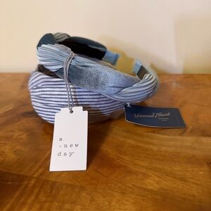 Headband Pair: Velvet Twist & Fabric Knot Blue Universal Threads A New Day